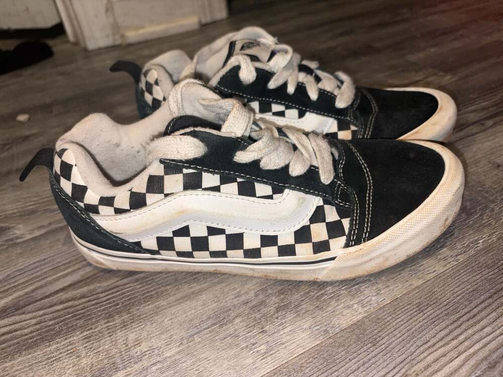 Vans Ward Checkered Skate Shoes Black and White
